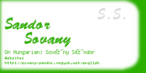 sandor sovany business card